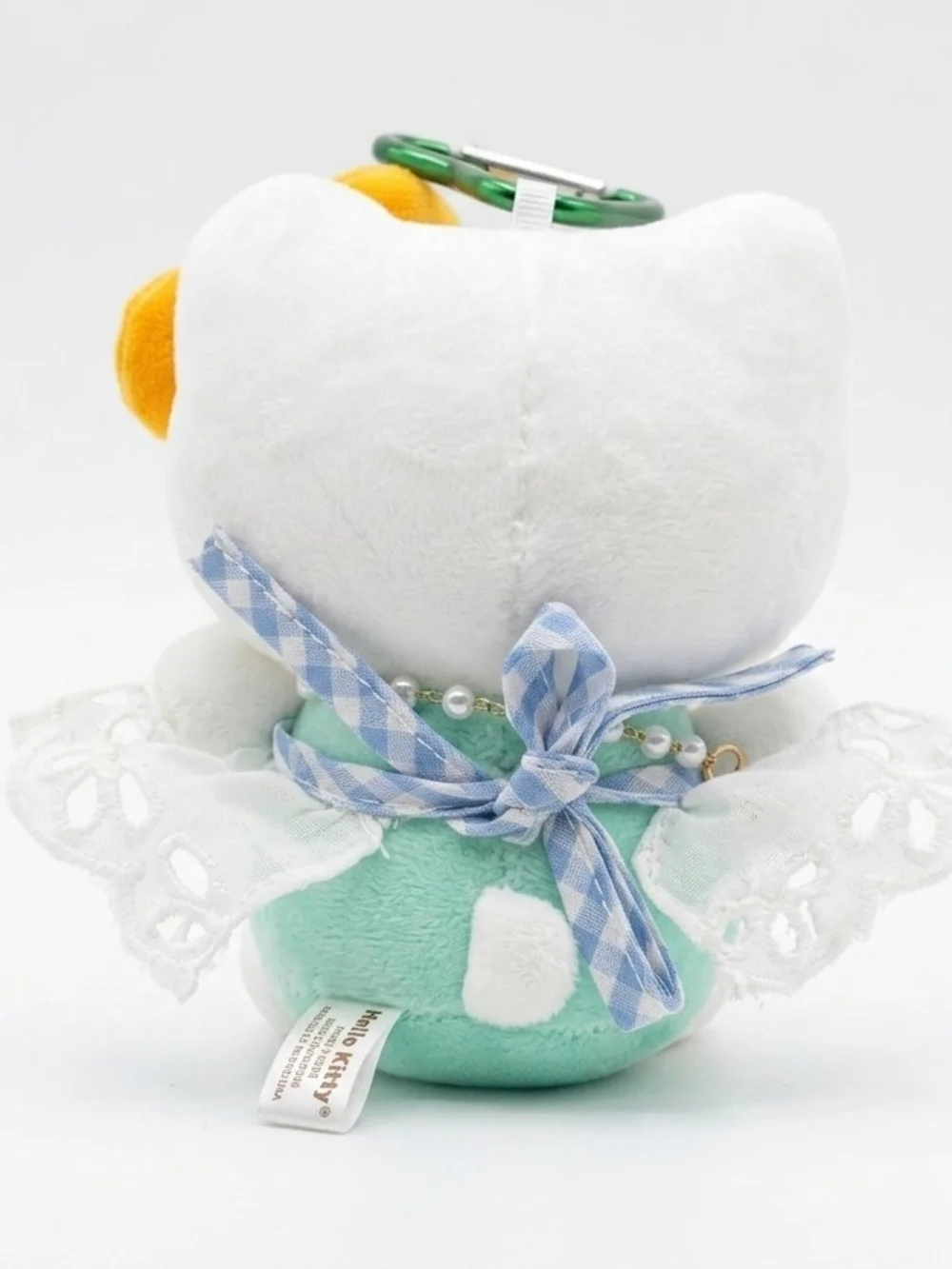 Sanrio Hello Kitty Plush Keychain - White, Yellow & Mint Outfit